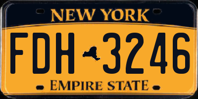 NY license plate FDH3246