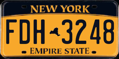 NY license plate FDH3248