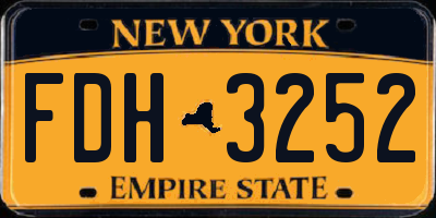 NY license plate FDH3252