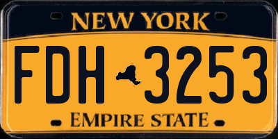 NY license plate FDH3253