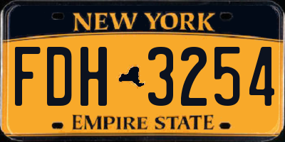 NY license plate FDH3254