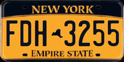 NY license plate FDH3255