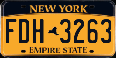 NY license plate FDH3263