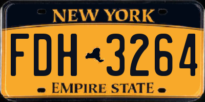NY license plate FDH3264