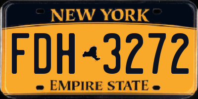 NY license plate FDH3272