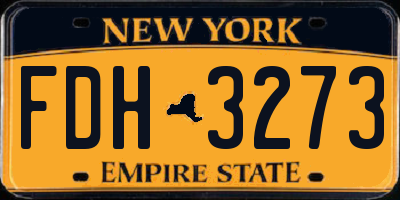 NY license plate FDH3273