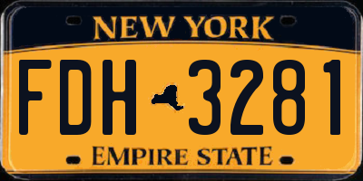 NY license plate FDH3281