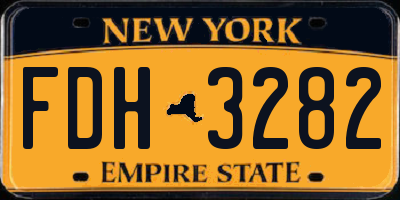 NY license plate FDH3282