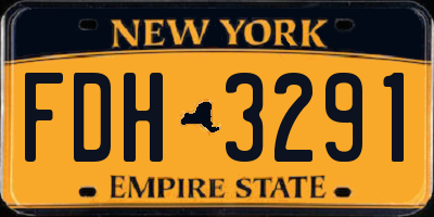NY license plate FDH3291