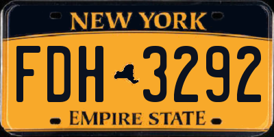 NY license plate FDH3292