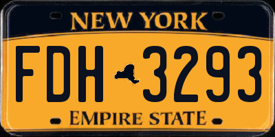NY license plate FDH3293
