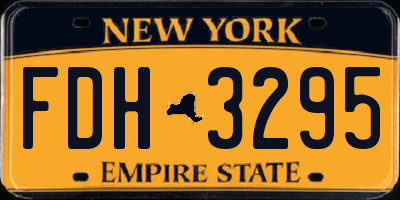 NY license plate FDH3295