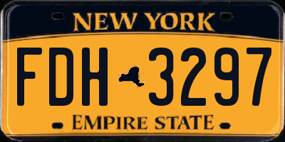 NY license plate FDH3297