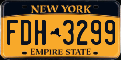 NY license plate FDH3299
