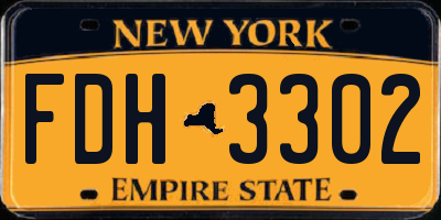 NY license plate FDH3302
