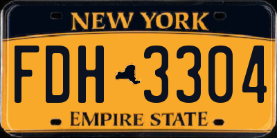 NY license plate FDH3304