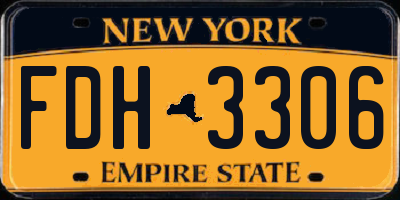 NY license plate FDH3306