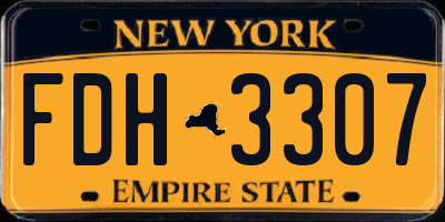 NY license plate FDH3307