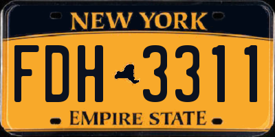 NY license plate FDH3311