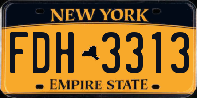 NY license plate FDH3313