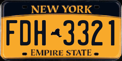 NY license plate FDH3321