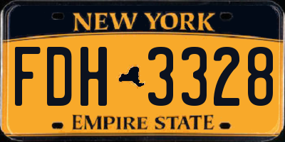 NY license plate FDH3328