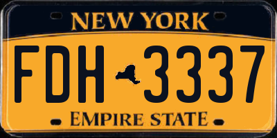 NY license plate FDH3337