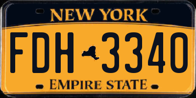 NY license plate FDH3340