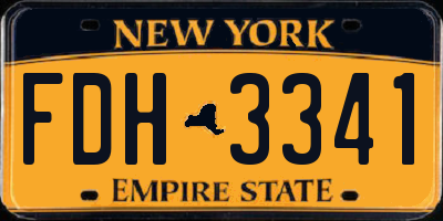 NY license plate FDH3341