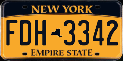 NY license plate FDH3342