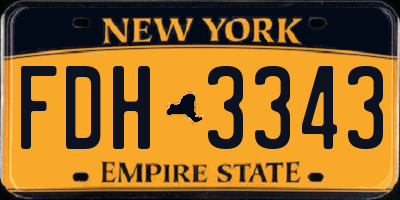NY license plate FDH3343