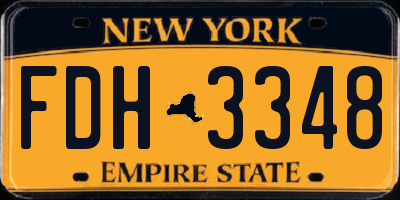 NY license plate FDH3348