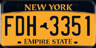 NY license plate FDH3351