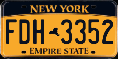 NY license plate FDH3352
