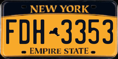 NY license plate FDH3353