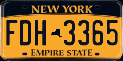 NY license plate FDH3365
