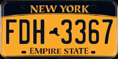 NY license plate FDH3367