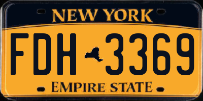 NY license plate FDH3369