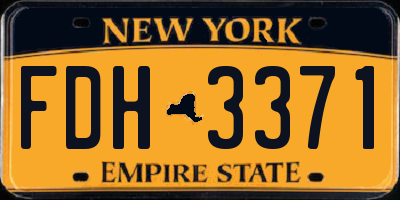 NY license plate FDH3371