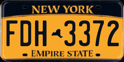 NY license plate FDH3372