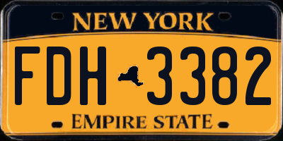 NY license plate FDH3382