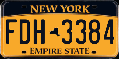 NY license plate FDH3384