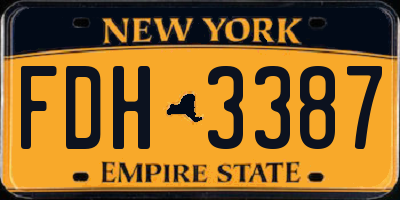 NY license plate FDH3387