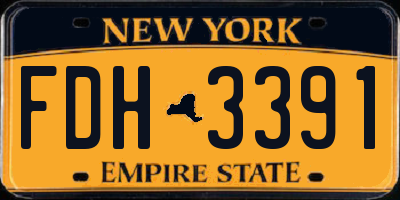 NY license plate FDH3391