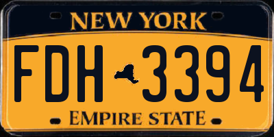 NY license plate FDH3394