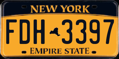 NY license plate FDH3397