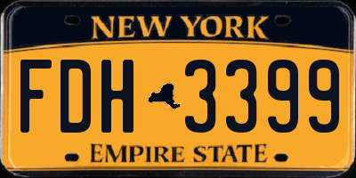 NY license plate FDH3399