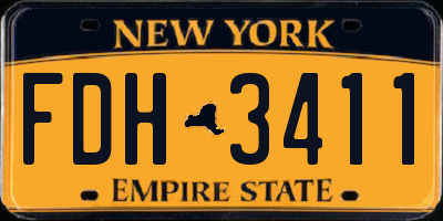 NY license plate FDH3411