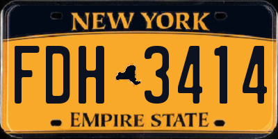 NY license plate FDH3414