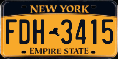 NY license plate FDH3415